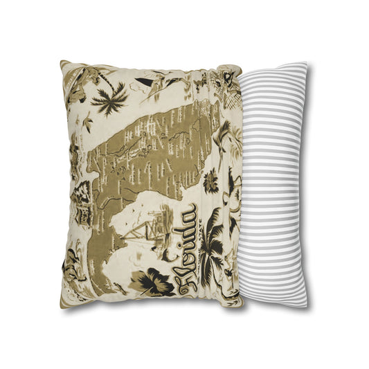 Florida State Map Vintage Cushion Cover
