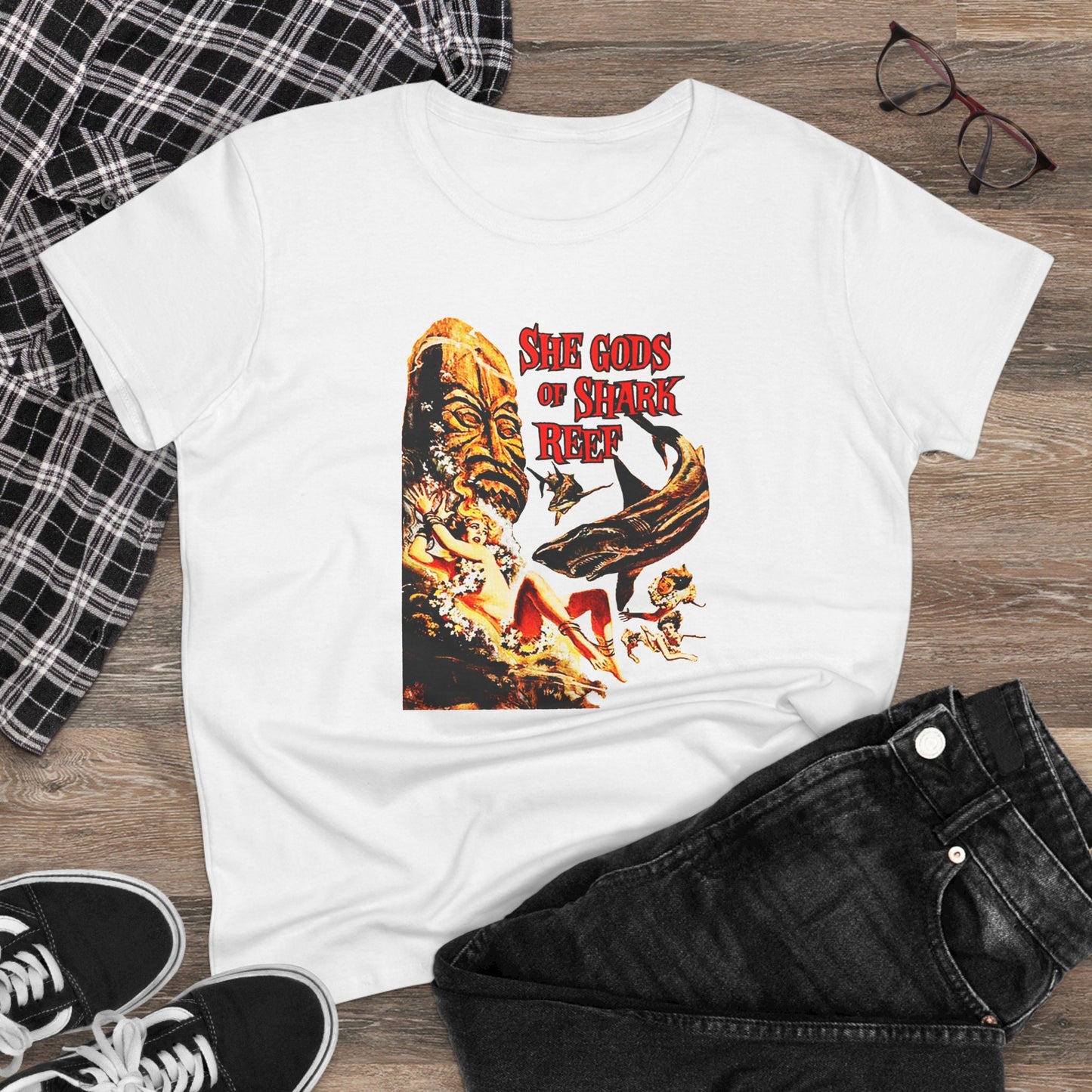 She Gods Of Shark Reef Womens T-shirt