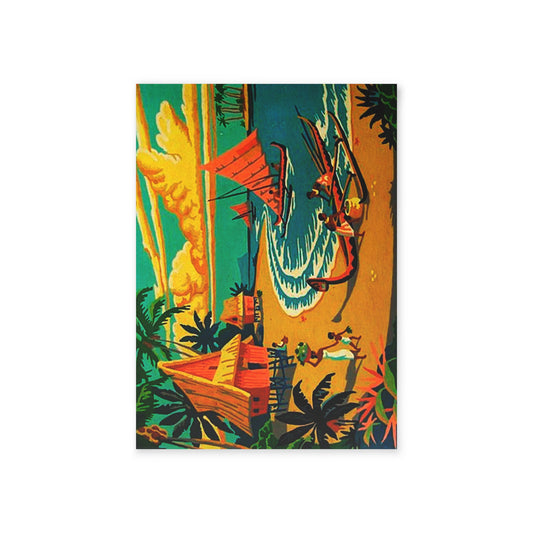 Vintage Island Huts Scene Postcard