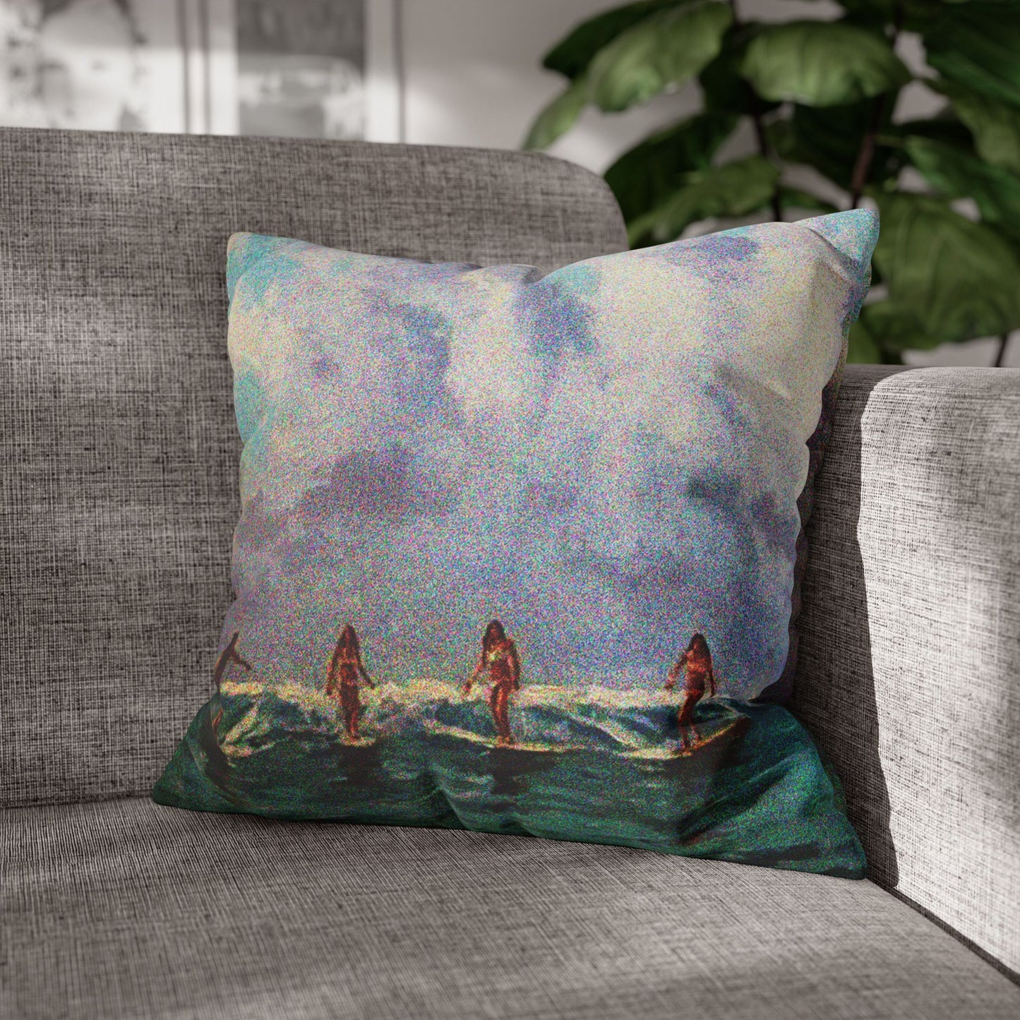 Surfing Wahines Hawaiian Cushion Cover