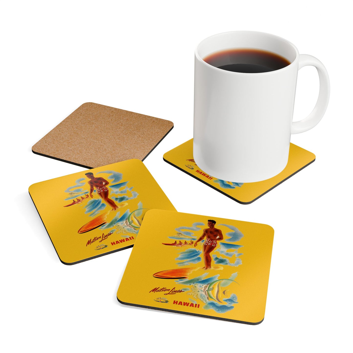 Surf Hawaii Coaster Set