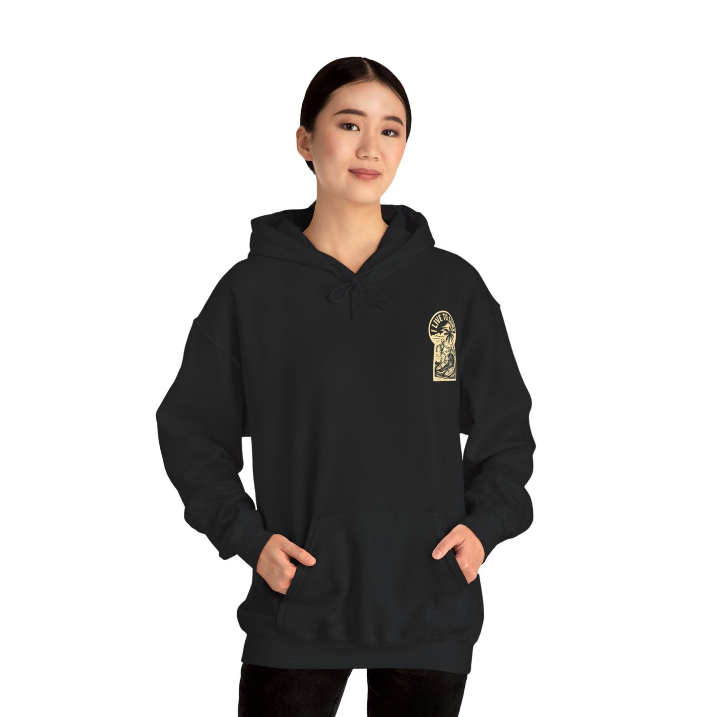 I Live To Surf Hooded Sweatshirt