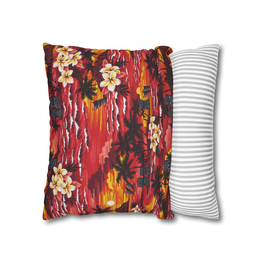 Red Tiki Hawaiian Cushion Cover