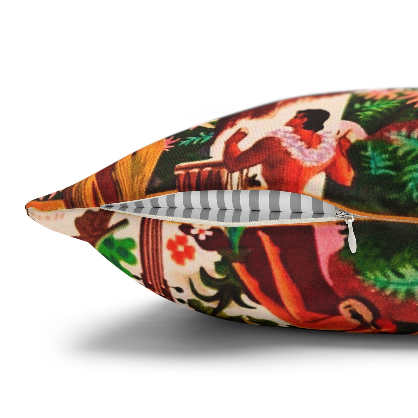 Vintage Island Tiki Hawaiian Cushion Cover