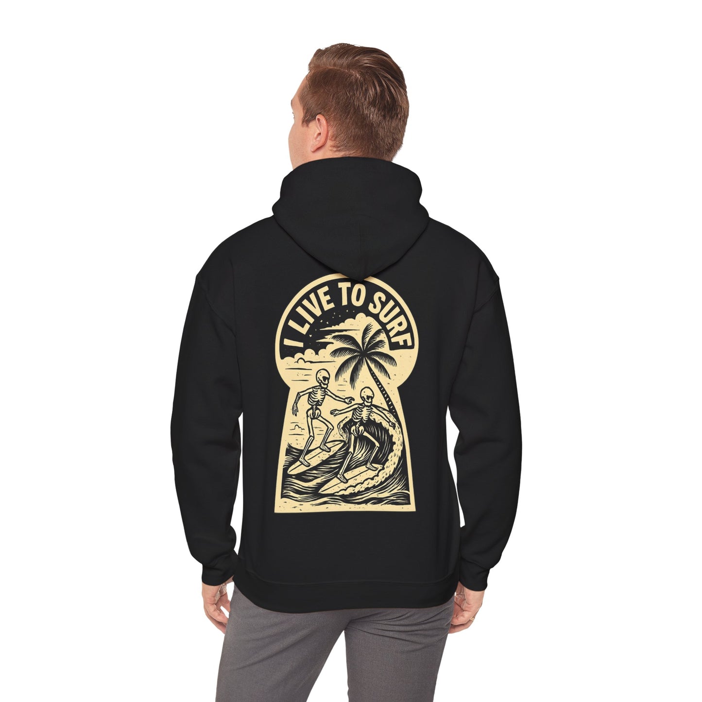 I Live To Surf Hooded Sweatshirt
