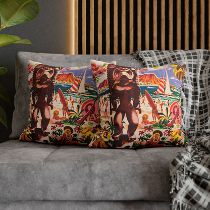 Vintage Island Tiki Hawaiian Cushion Cover
