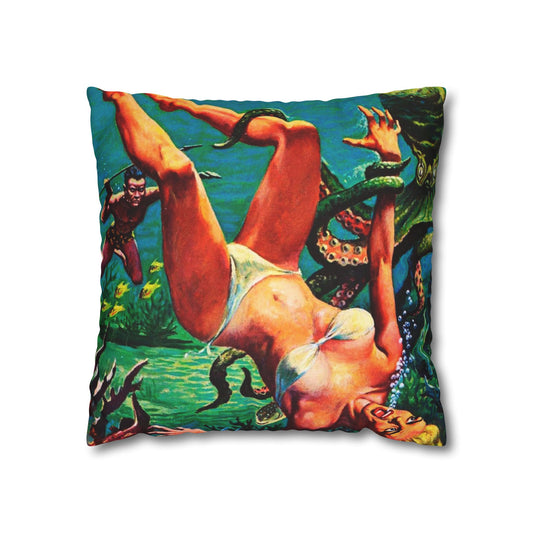Diver In Danger Cushion Cover
