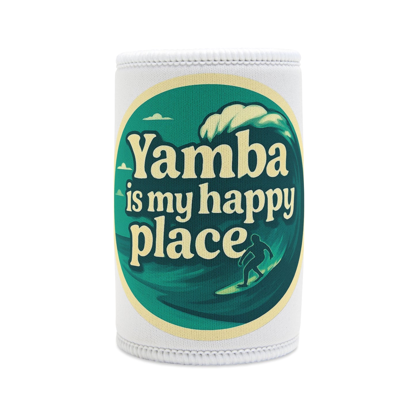 Customisable Beach Happy Place Stubby Cooler