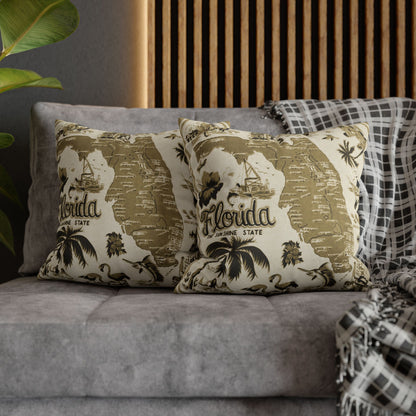 Florida State Map Vintage Cushion Cover