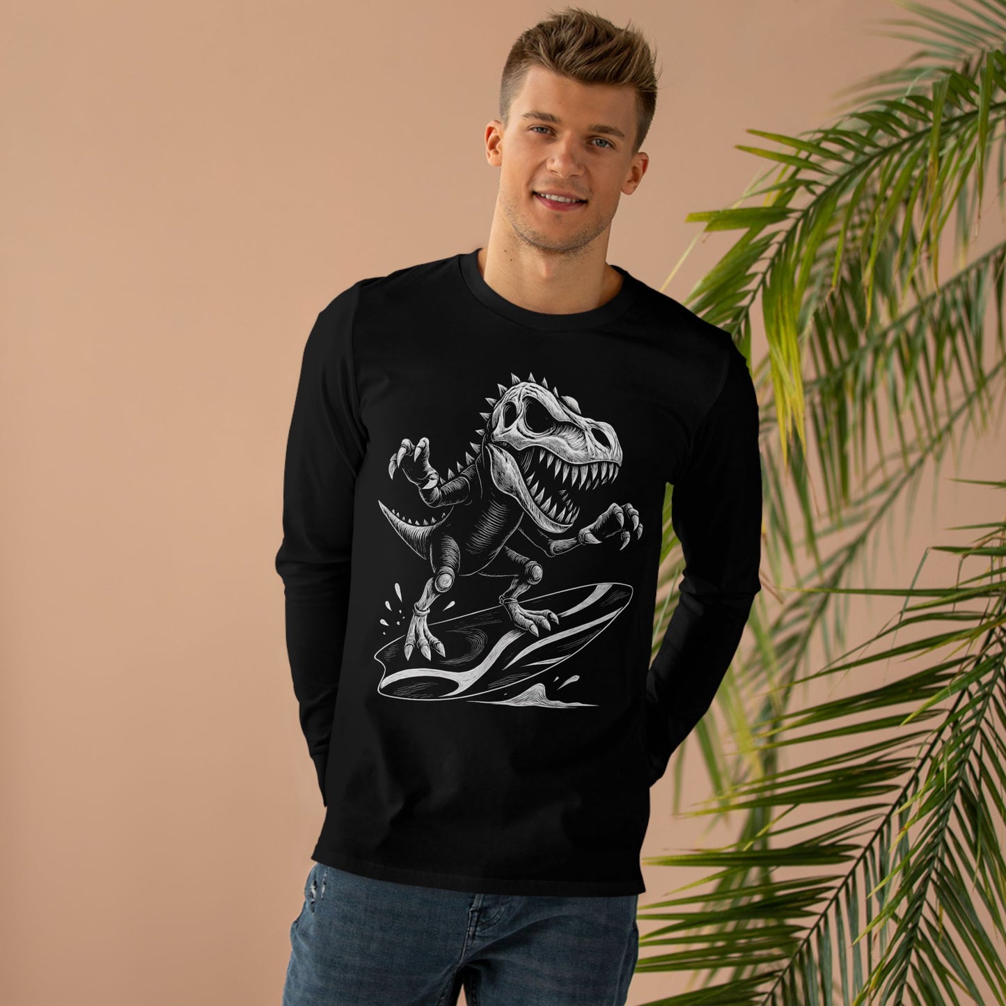 Surfing T-Rex Long Sleeve T-Shirt