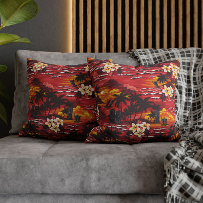 Red Tiki Hawaiian Cushion Cover
