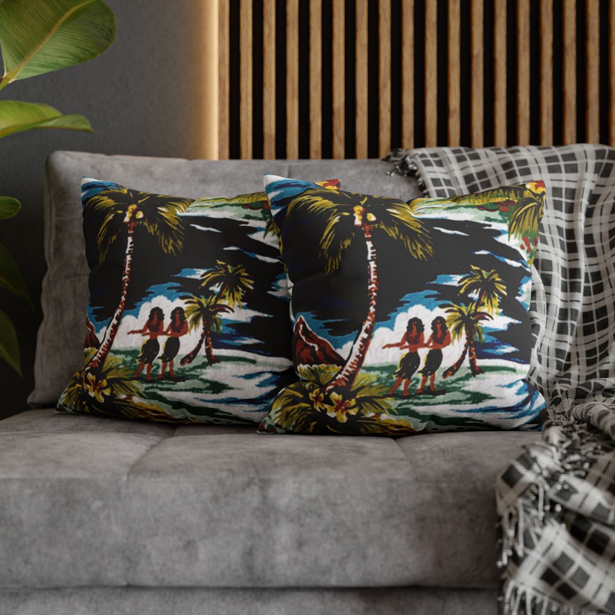Twin Hula Girls Cushion Cover